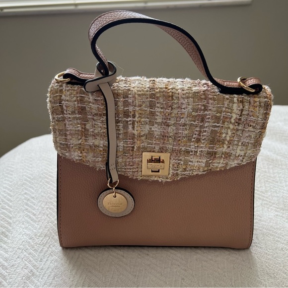 Dune London Handbags - Dune London Tweed Pink/Cream Satchel